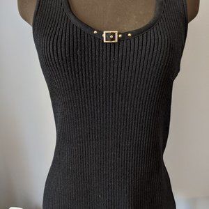 St John Women's Sport Black Tank Top Cami Size Small 4 Scoop Neckline